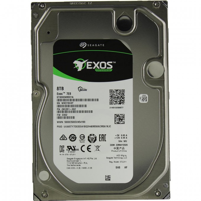 Жесткий диск SEAGATE EXOS 3.5" SAS 8TB 6GB/S 256MB ST8000NM001A Жесткий диск SEAGATE EXOS 3.5" SAS 8TB 6GB/S 256MB ST8000NM001A