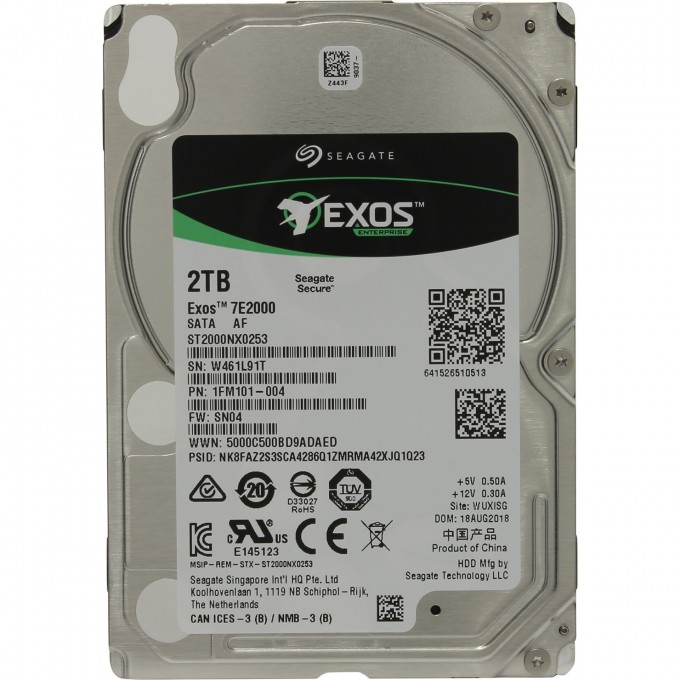 Жесткий диск SEAGATE EXOS ORIGINAL SATA-III 2TB SERVER (7200RPM) 128MB 2.5" ST2000NX0253 Жесткий диск SEAGATE EXOS ORIGINAL SATA-III 2TB SERVER (7200RPM) 128MB 2.5" ST2000NX0253