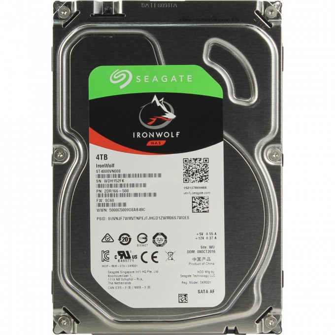 Жесткий диск SEAGATE IRONWOLF ORIGINAL SATA-III 4TB NAS (5400RPM) 256MB 3.5" ST4000VN006 Жесткий диск SEAGATE IRONWOLF ORIGINAL SATA-III 4TB NAS (5400RPM) 256MB 3.5" ST4000VN006