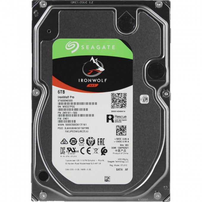 Жесткий диск SEAGATE NAS IRONWOLF PRO 3.5" 6 TB SATA III, 256 MB ST6000NE000 Жесткий диск SEAGATE NAS IRONWOLF PRO 3.5" 6 TB SATA III, 256 MB ST6000NE000