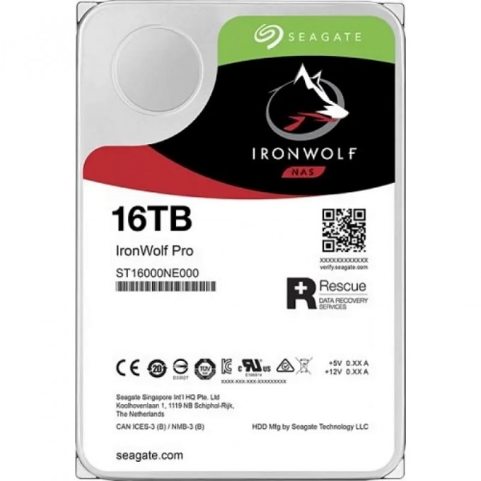 Жесткий диск SEAGATE ORIGINAL SATA-III 16TB NAS IRONWOLF PRO (7200RPM) 256MB 3.5" ST16000NE000 Жесткий диск SEAGATE ORIGINAL SATA-III 16TB NAS IRONWOLF PRO (7200RPM) 256MB 3.5" ST16000NE000
