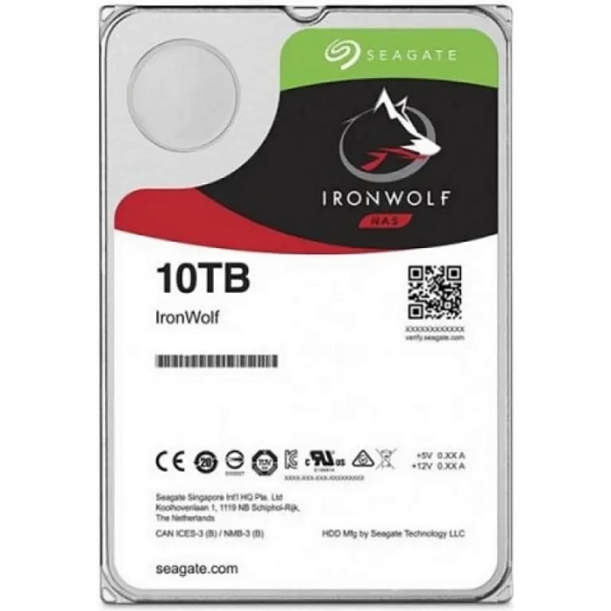 Жесткий диск SEAGATE SATA-III 10TB NAS IRONWOLF (7200RPM) 256MB 3.5" ST10000VN000 Жесткий диск SEAGATE SATA-III 10TB NAS IRONWOLF (7200RPM) 256MB 3.5" ST10000VN000
