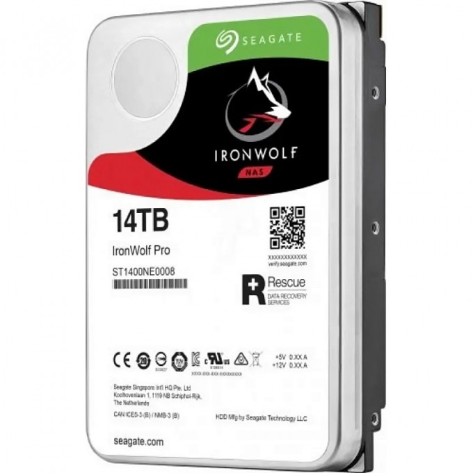 Жесткий диск SEAGATE SATA-III 14TB IRONWOLF PRO (7200RPM) 256MB 3.5" ST14000NE0008 Жесткий диск SEAGATE SATA-III 14TB IRONWOLF PRO (7200RPM) 256MB 3.5" ST14000NE0008