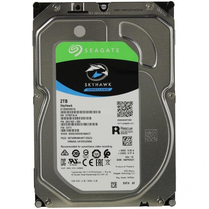 Жесткий диск SEAGATE SATA-III 2Tb SURVEILLANCE SKYHAWK (5400rpm) 256Mb 3.5" ST2000VX015 Жесткий диск SEAGATE SATA-III 2Tb SURVEILLANCE SKYHAWK (5400rpm) 256Mb 3.5" ST2000VX015