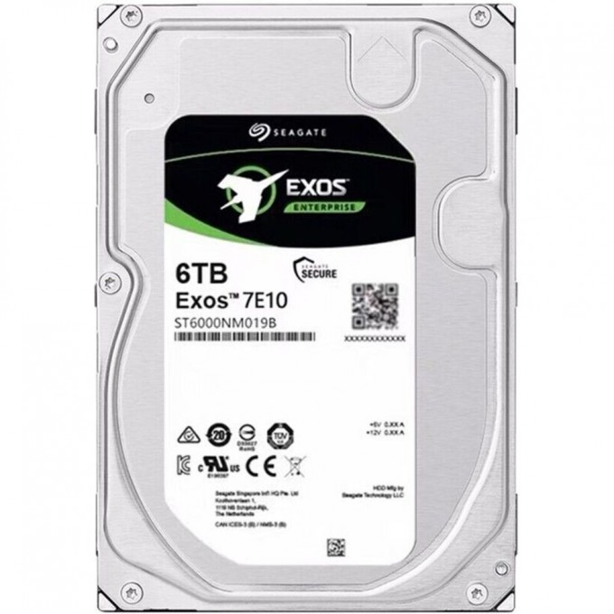 Жесткий диск SEAGATE SATA-III 6TB EXOS 7E10 (7200RPM) 256MB 3.5" ST6000NM019B Жесткий диск SEAGATE SATA-III 6TB EXOS 7E10 (7200RPM) 256MB 3.5" ST6000NM019B